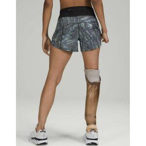 Lululemon Speed Up Mid-Rise Short 4" Dimensional Icing Blue Multi Size 4 EUC